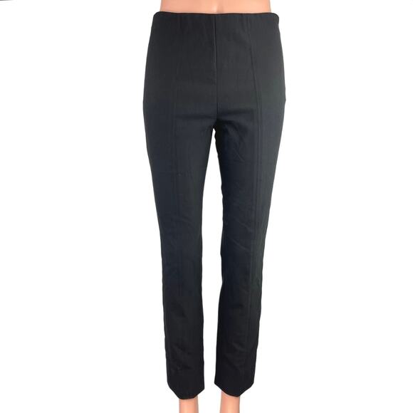 Vince Black Mid Rise Side Zip Stretch Ankle Slim Cropped Trouser Pants Size S - Picture 1 of 5